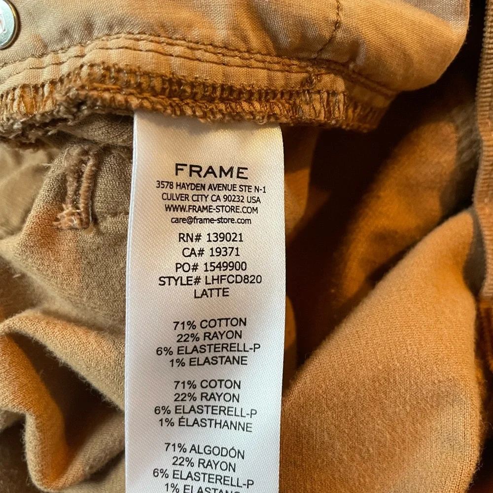 NEW FRAME Latte Tan Corduroy Le High-Rise Flare Leg Jeans Size 34 - Picture 13 of 13